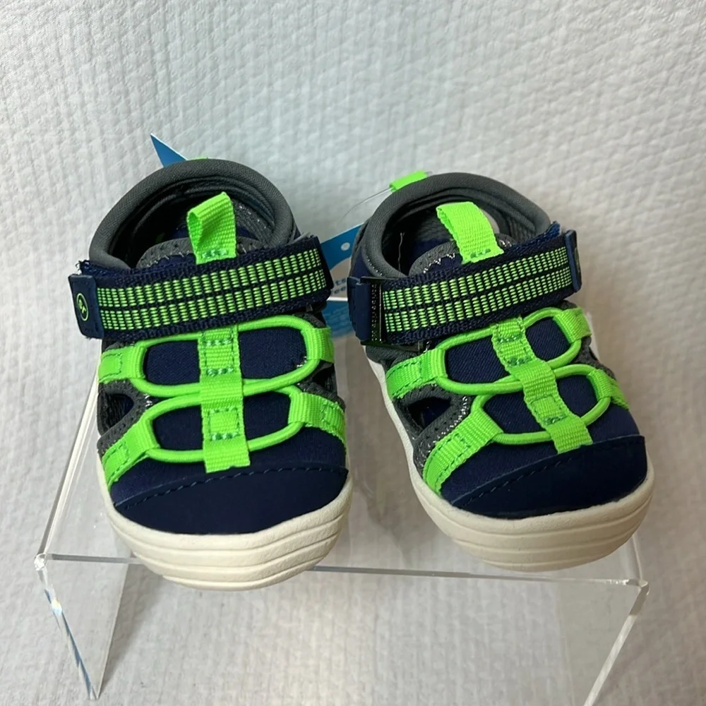 Stride Rite Unisex Blake Sneaker Sandal Navy / Lime Green size‎ 3M